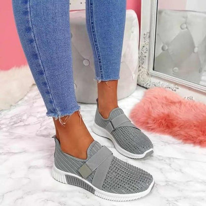 StrideEase Slip-On Dames Sneakers met Klittenband