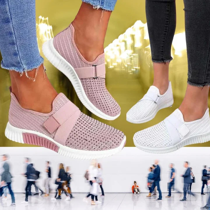 StrideEase Slip-On Dames Sneakers met Klittenband