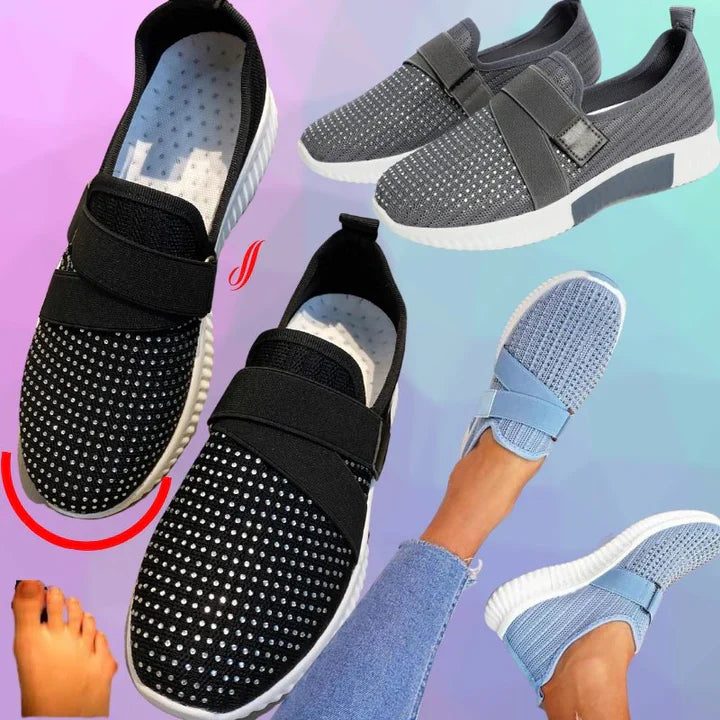 StrideEase Slip-On Dames Sneakers met Klittenband