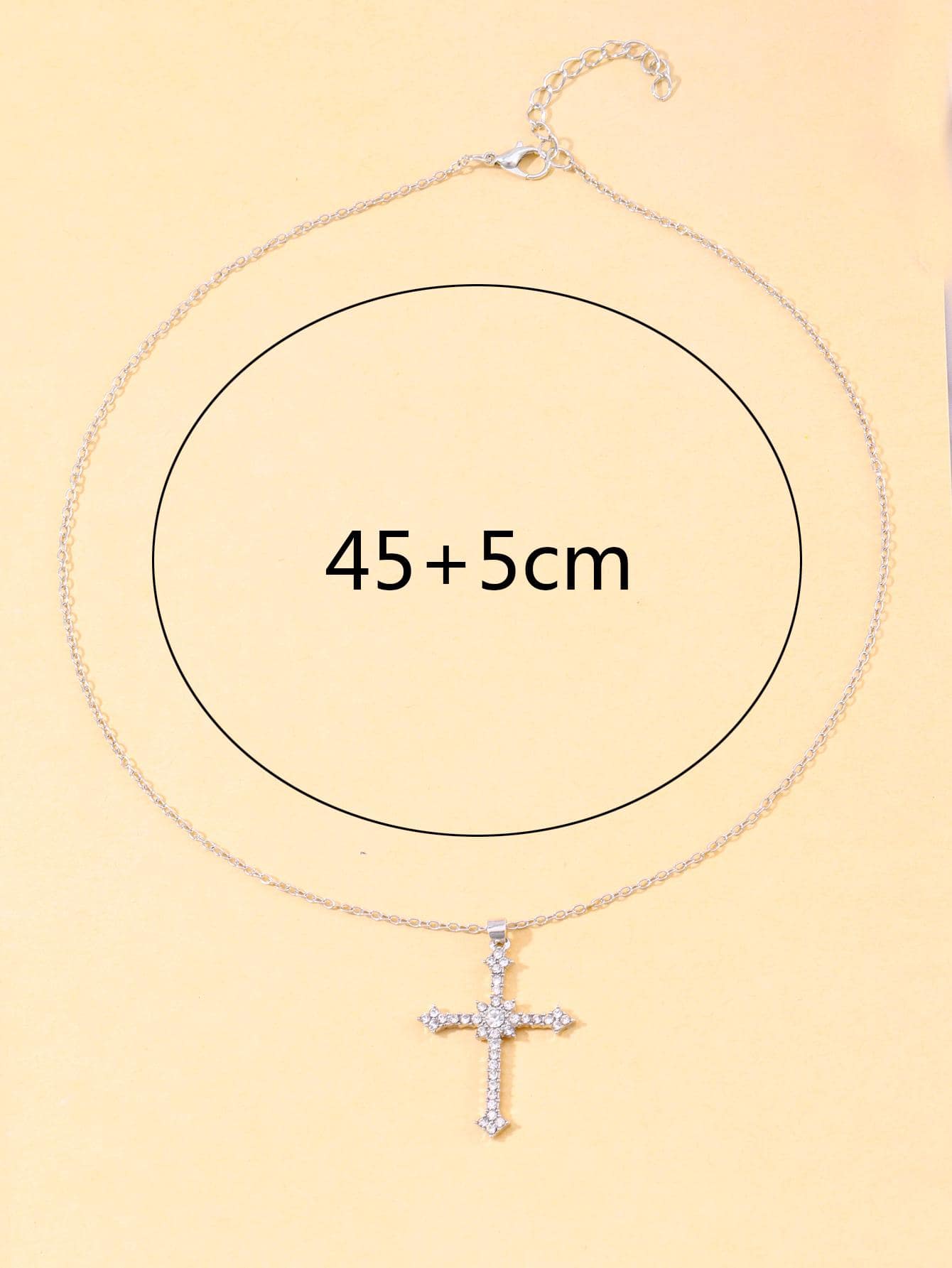 Luxuriöse Zirkon-Kristall-Halskette mit Kreuz-Anhänger