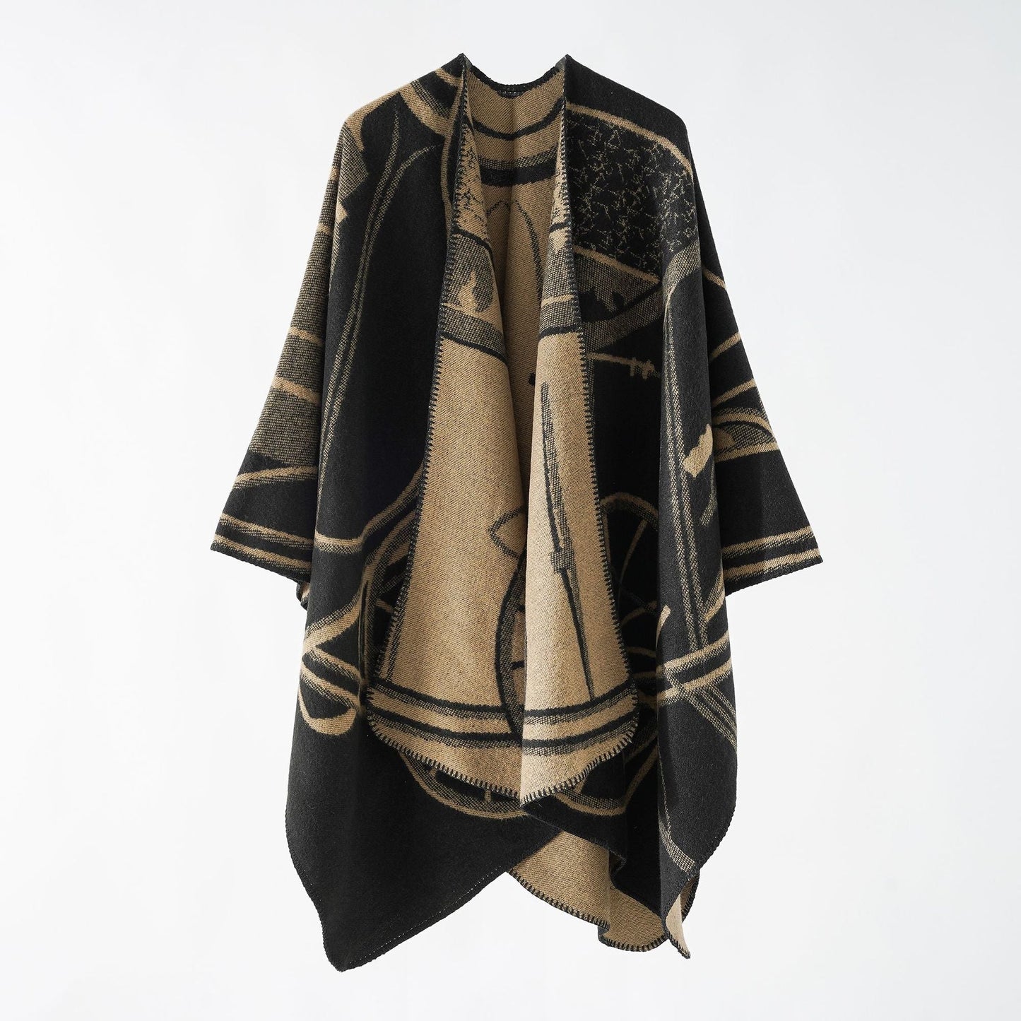 Natah – Gemusterter offener Poncho