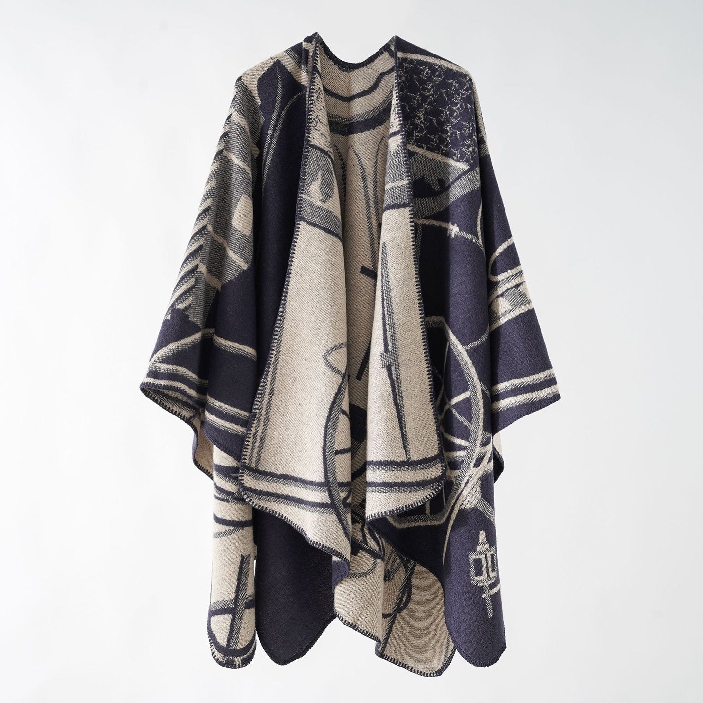 Natah – Gemusterter offener Poncho