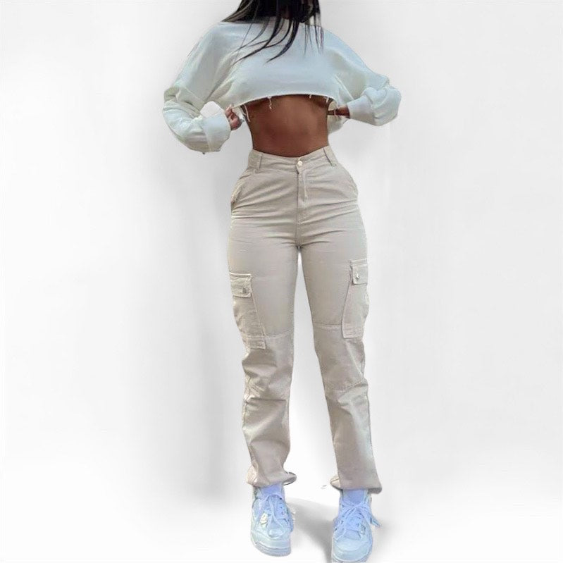 Sanne | Stijlvolle Cargo Broek met Hoge Taille voor een Comfortabele Pasvorm