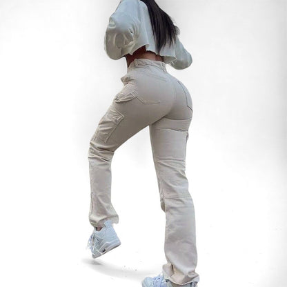 Sanne | Stijlvolle Cargo Broek met Hoge Taille voor een Comfortabele Pasvorm