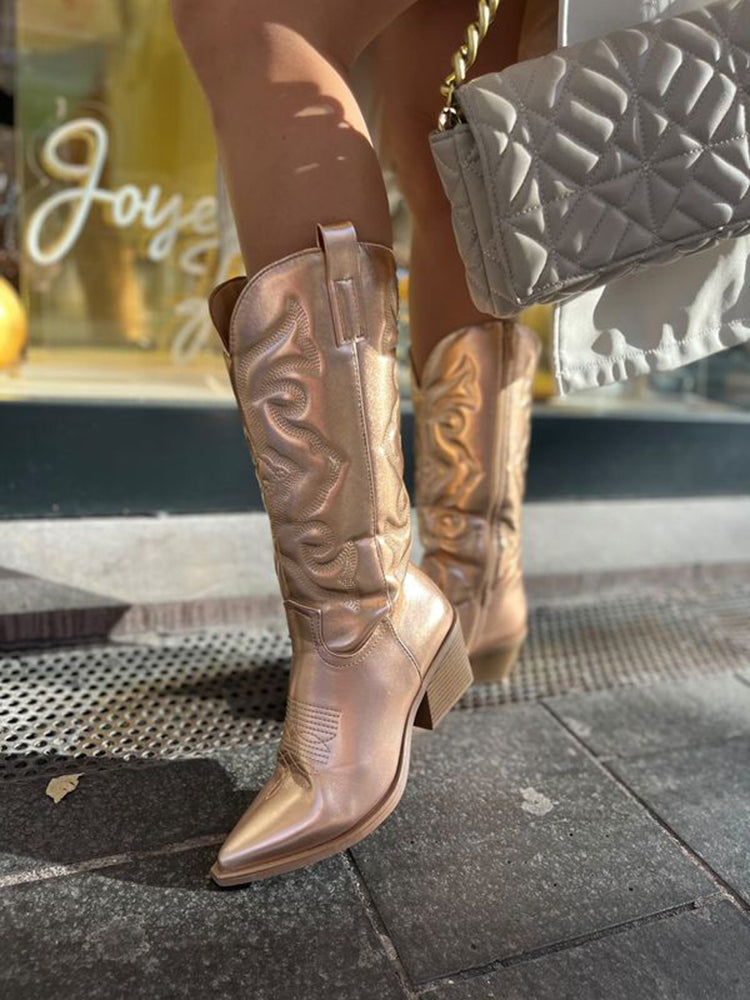 Gracie - elegante metallic cowboylaarzen