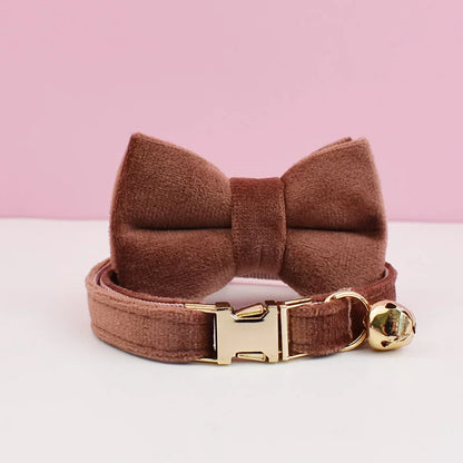 Velvet Cat Collar | Gepersonaliseerde halsband met naamplaat