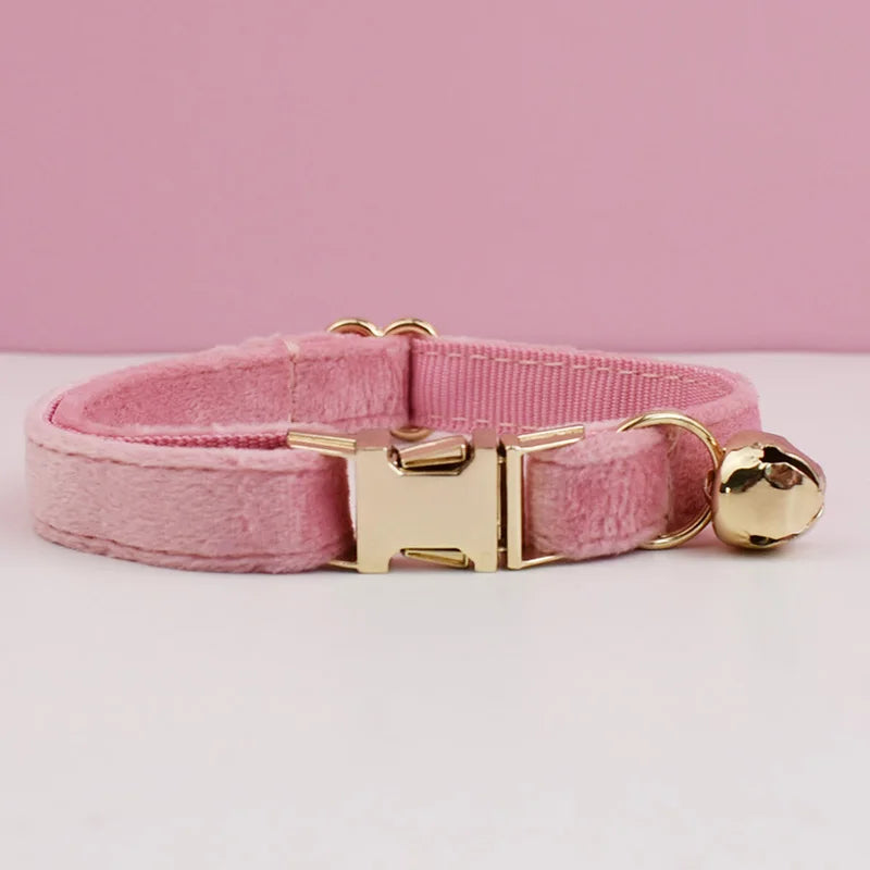 Velvet Cat Collar | Gepersonaliseerde halsband met naamplaat