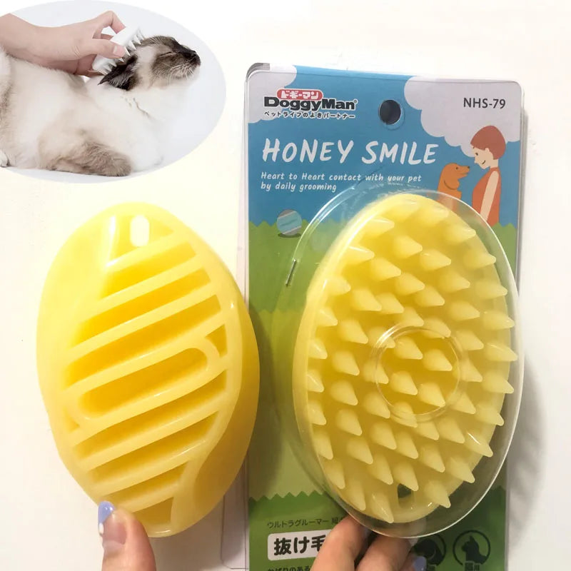 Pet Massage Brush | Zachte siliconen haren voor effectieve verzorging