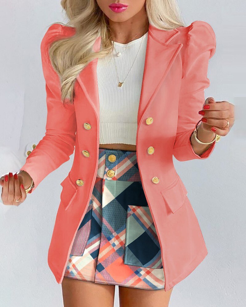 Emma | Stijlvolle Bloemenprint Blazer en Rok Set