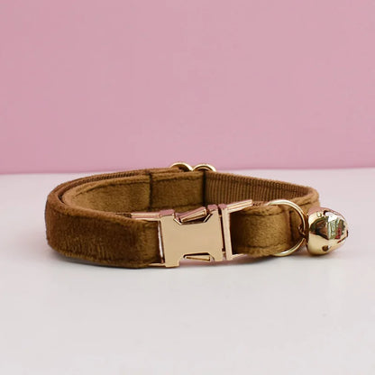 Velvet Cat Collar | Gepersonaliseerde halsband met naamplaat