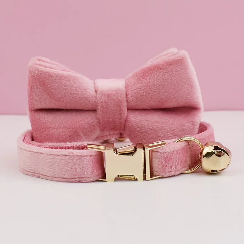 Velvet Cat Collar | Gepersonaliseerde halsband met naamplaat