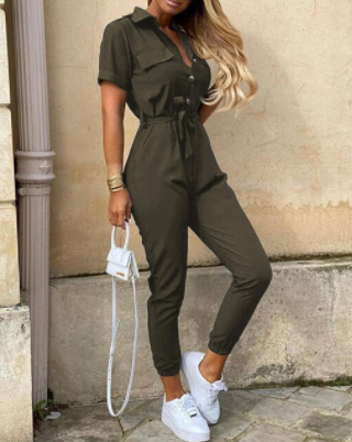 Button Down Jumpsuit