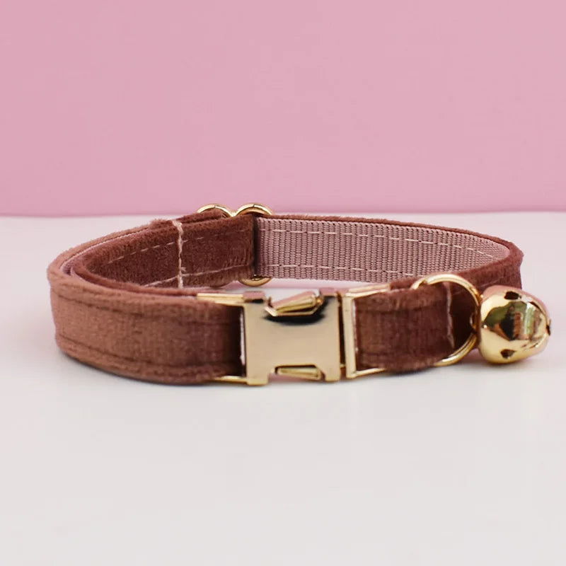 Velvet Cat Collar | Gepersonaliseerde halsband met naamplaat