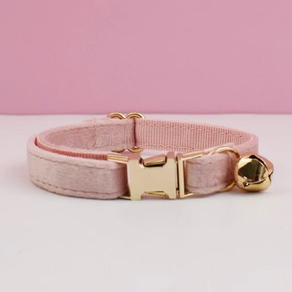 Velvet Cat Collar | Gepersonaliseerde halsband met naamplaat