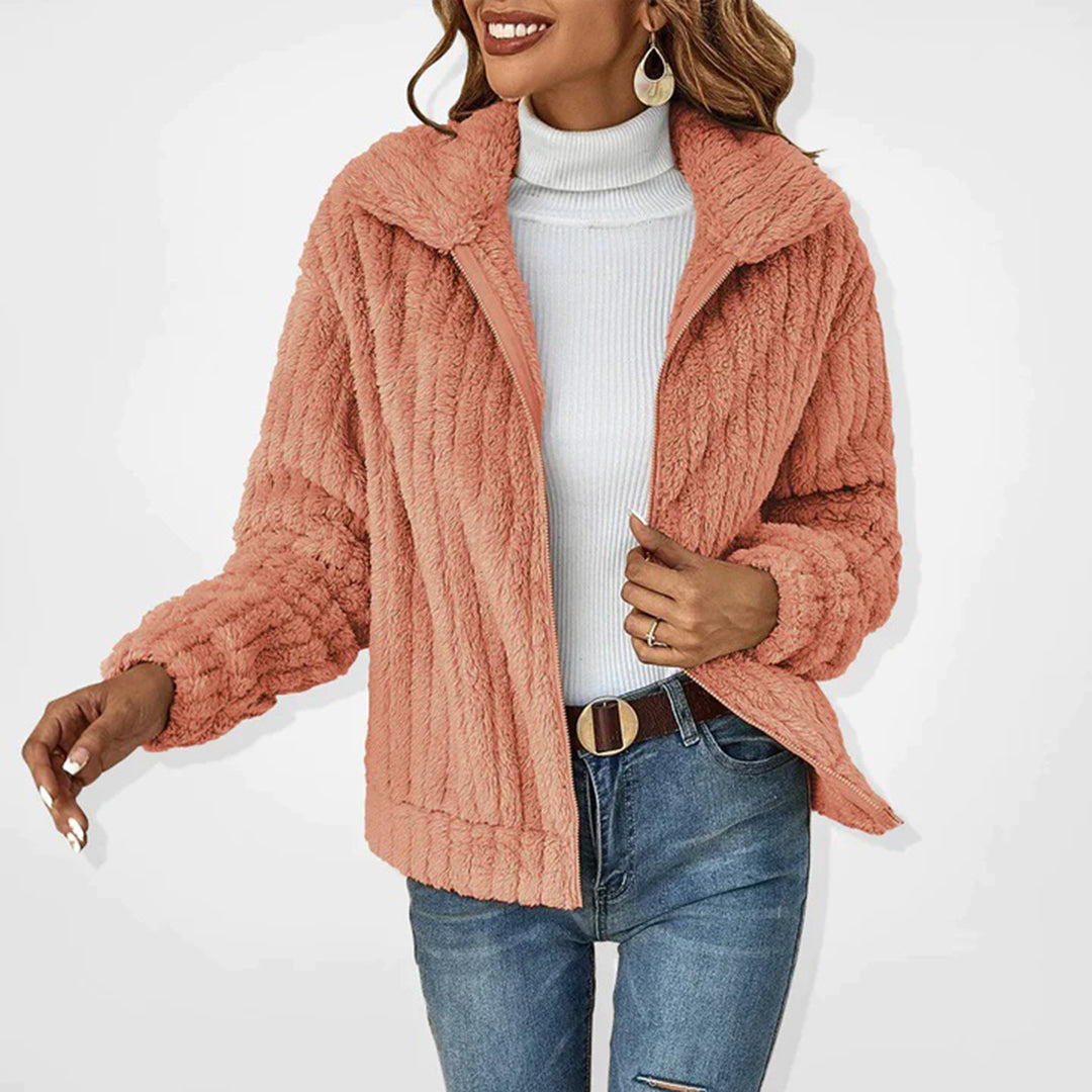 Lange Fleece-Strickjacke für Damen