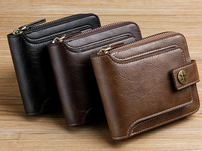 Vintage Lederen Portemonnee - Elegant & Klassiek