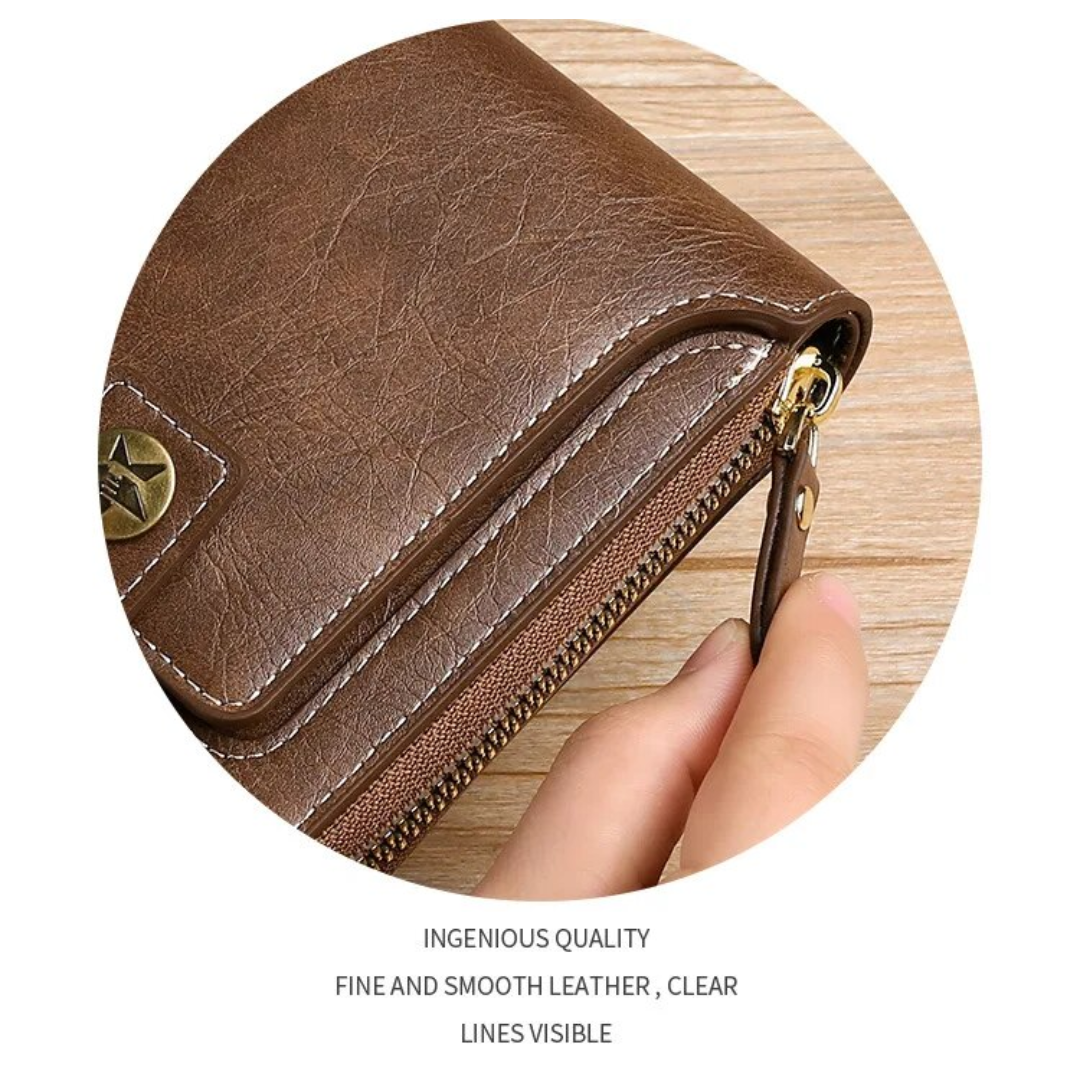 Vintage Lederen Portemonnee - Elegant & Klassiek