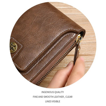 Vintage Lederen Portemonnee - Elegant & Klassiek