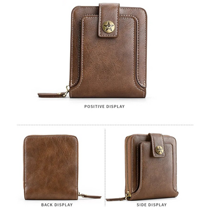 Vintage Lederen Portemonnee - Elegant & Klassiek