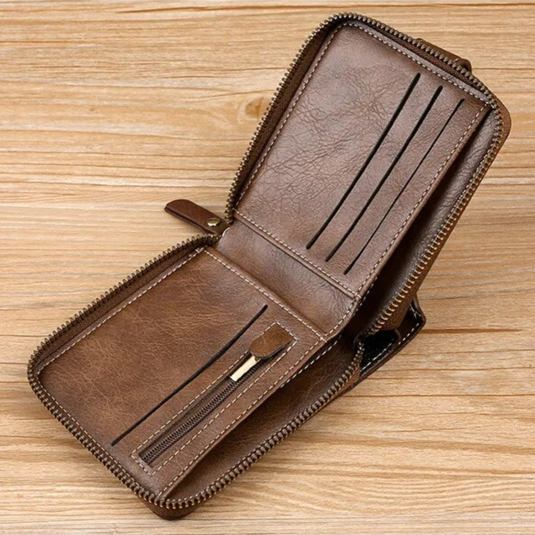 Vintage Lederen Portemonnee - Elegant & Klassiek