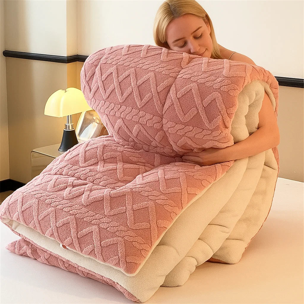 Isabelle | Luxe Dekbed met Tafzijde en Sherpa Fleece – Zacht en Warm voor Alle Seizoenen