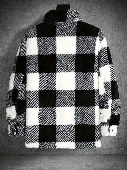 Ethan | Men's Color Block Checked Fleece Jacket