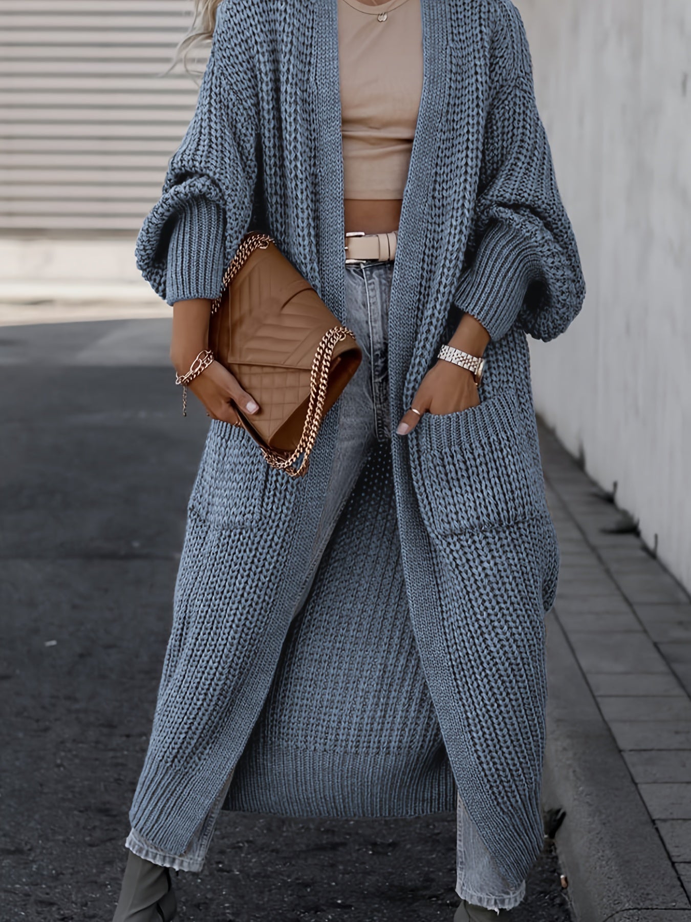 Emily | Schlichter Cardigan mit offener Vordertasche