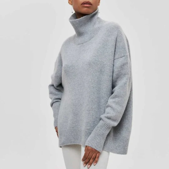 Amélie – Oversize-Pullover aus Baumwolle mit Rollkragen