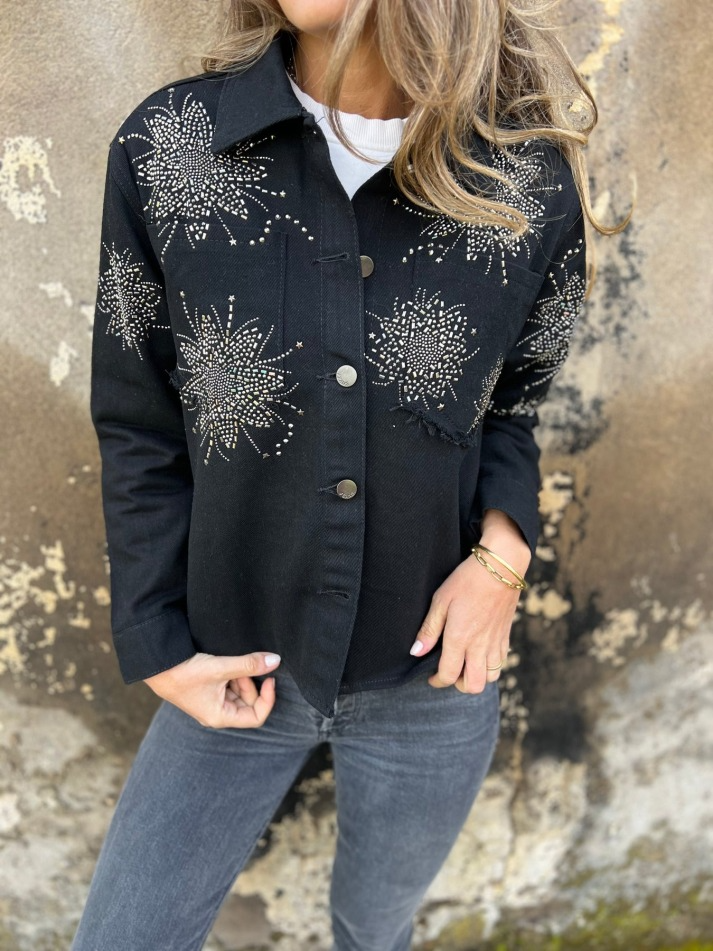 ElenaRomano Kristall-Jeansjacke