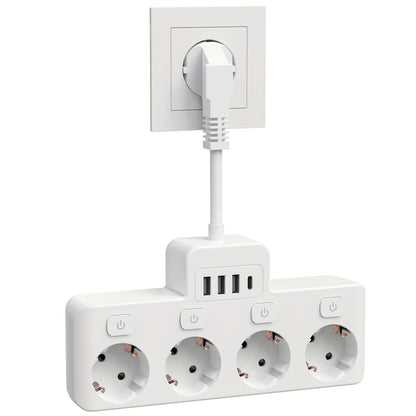 PowerHub Adapter | Efficiënte stroomoplossing met 4 stopcontacten en USB-poorten