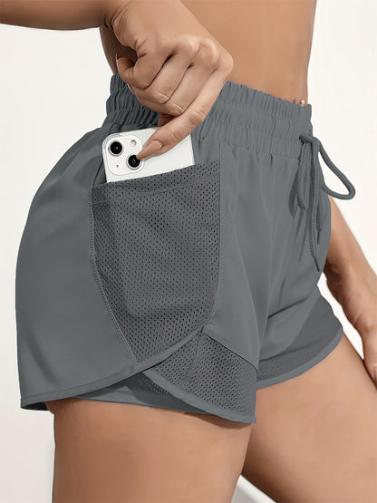 Fay | Bequeme 2-in-1-Yoga-Shorts mit Netztaschen 