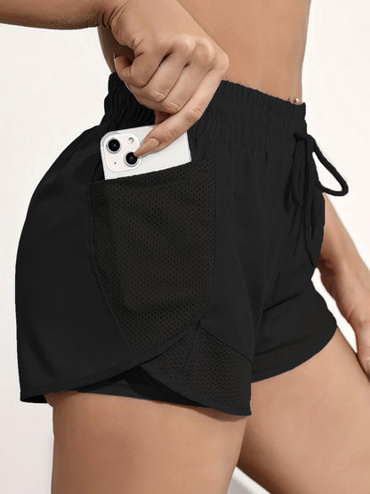 Fay | Bequeme 2-in-1-Yoga-Shorts mit Netztaschen 