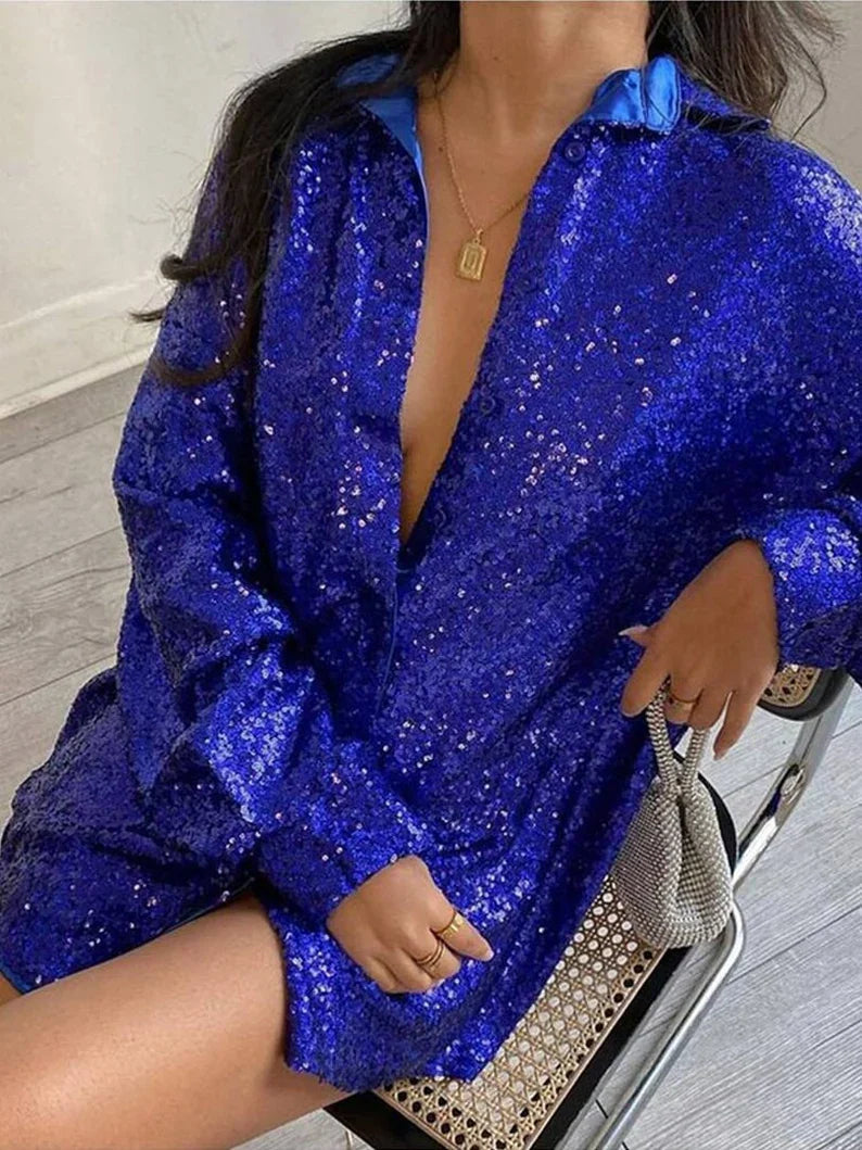 GlitteryShirt: Übergroße Bluse für Damen