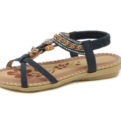 Isabella | Boho Stijl Sandalen met Parelversiering