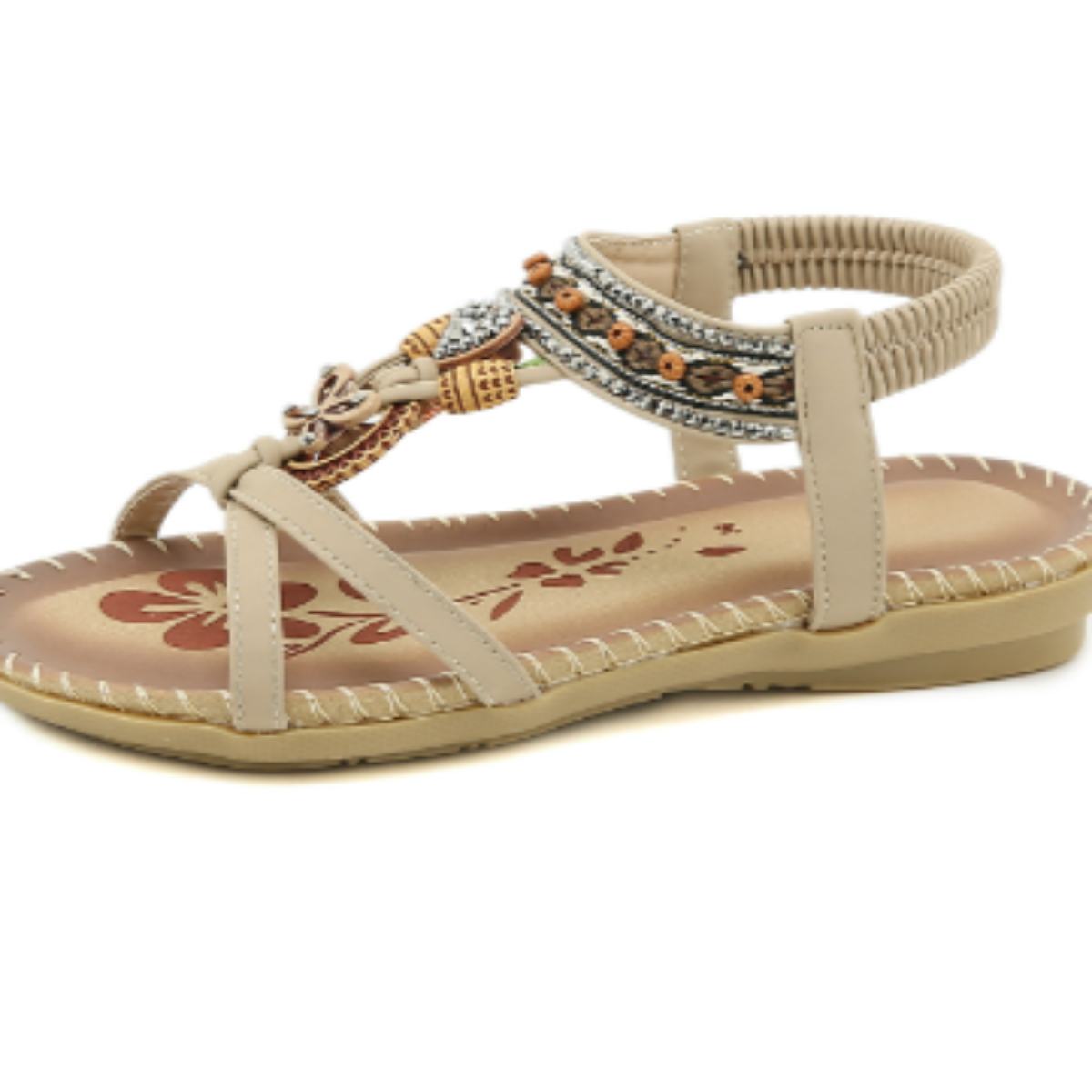 Isabella | Boho Stijl Sandalen met Parelversiering