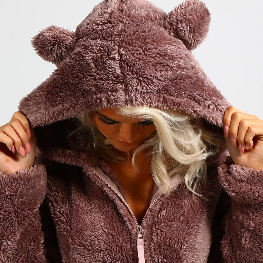 SnugglePaws - Superzachte Fleece Onesie met Berenoortjes
