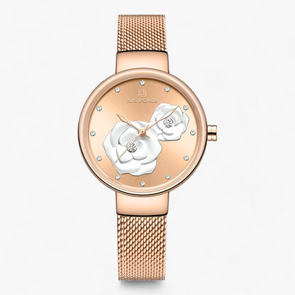 Ella - Elegante Stalen Mesh Horloge - Een Tijdloos Hoogtepunt voor uw Stijl