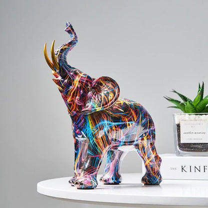 Bunte Graffiti-Elefant-Figur – ein einzigartiges Wohnaccessoire