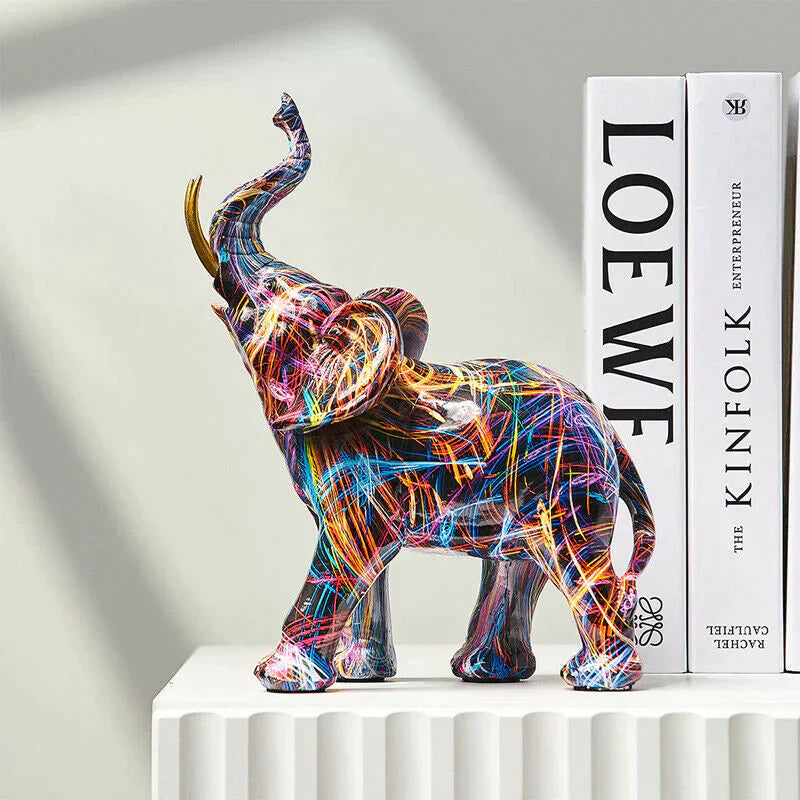 Bunte Graffiti-Elefant-Figur – ein einzigartiges Wohnaccessoire